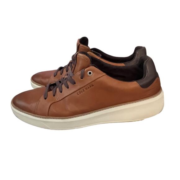 Cole Haan GrandPro Topspin Shoes Mens Sz 13 M Leather Sneaker British Tan C34229 - Picture 3 of 11